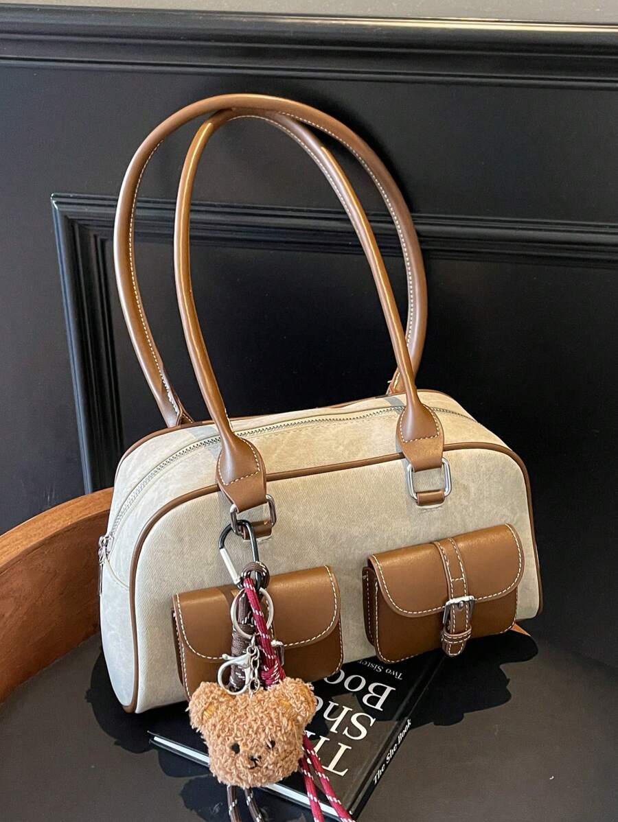 Dedoo Túi đeo vai thời trang mùa xuân Retro Niche tương phản phong cách phương Tây Underarm Boston 2025 dành cho nữ, thích hợp để đi làm, mua sắm, đi làm, tất cả đều thiết thực. Túi đeo vai thời trang mùa xuân Retro Niche tương phản phong cách phương Tây Underarm Boston 2025 dành cho nữ, thích hợp để đi làm, mua sắm, đi làm, tất cả đều thiết thực (Túi đơn không bao gồm mặt dây chuyền, mặt dây chuyền có giá khác). - Nhiều màu - Xem 1