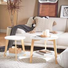 SoBuy FBT75-W, Set Of 2 Side Tables With Storage, Living Room Tables End Tables Coffee Tables Nesting Tables - White - View 5
