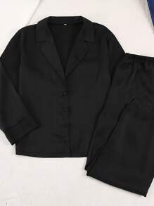 Suit-Style Pajamas, Home Clothes, Ladies' High Sense, Can Be Worn Outside, Pajamas Suit, Tops And Bottoms - 黑色 - 查看 4