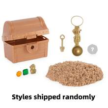 Spin Master Kinetic Sand, Hidden Treasure Playset With 6oz Of Kinetic Sand And Surprise Hidden Tool (Style May Vary)