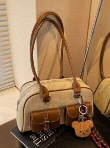 Dedoo 春季复古小众撞色通勤洋气腋下波士顿包2025女百搭休闲单肩包上班逛街通勤通勤全实用（单包不含挂坠，挂坠另计价）。