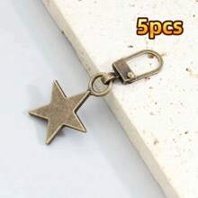 2/5/10个装多功能星形扣眼，可拆卸半自动拉链头，适用于更换包袋、夹克、服装、鞋靴上的拉链，以及作为高端吊坠扣环配件。 - 彩色 - 查看 17