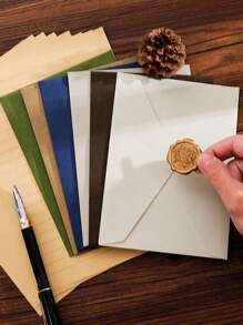 10 件套信封套装、办公室信封、婚礼邀请卡、西式商务邀请函、节日礼物、派对装饰信封卡、多种款式和颜色、羊毛混纺纹理、DIY 文具、纯色邀请函、圣诞节