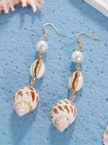 波西米亚度假空心串珠藤条吊坠耳环