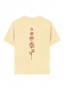 4 Pieces Set Tween Boy Casual Printed Crew Neck Short Sleeve T-Shirts, Summer Student Clothing - Wear Our Comfortable And Fashionable Children's T-Shirts To Explore The World! - Apricot - View 6