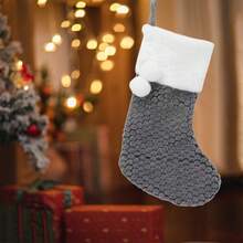 2024 Christmas Stockings Gift Bags - Red And Grey, Size S - Festive Holiday Decorations