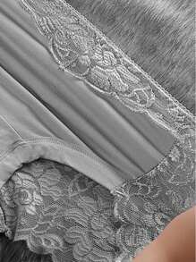 4pcs Set Elegant Lace Women Underwear, Breathable Comfortable Mid-Waist Panties With Lace Details