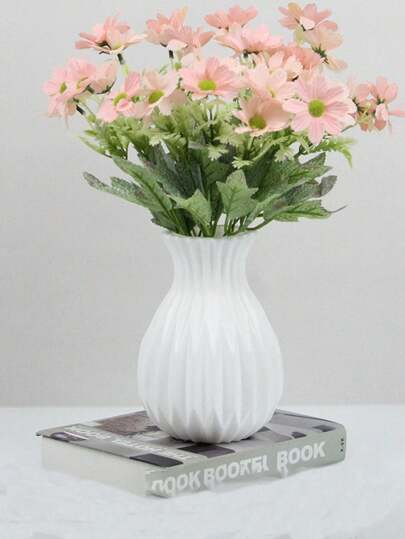 1Pc Moderne Plastic Flower Vase, Unbreakable Wit Vase Pampas Grass, Nordic Minimalist Home Aesthetic Room Living Room, Office, Bedroom Centerpiece Tafel ation, Perfect Halloween Glass view 5