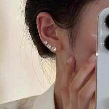 12 Pairs Stainless Steel Stud Earrings, Simple And Elegant Zirconia Earrings Set, Versatile For Party And Daily Wear