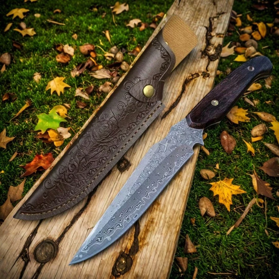 1 chiếc giá đỡ dao bằng da PU chất lượng cao có in họa tiết hoa hồng, hộp đựng dao và giá đỡ, đơn giản và hiệu quả, bảo vệ dao và ngăn ngừa thương tích do cắt (Túi đựng dao, không bao gồm dao) - màu nâu - Xem 1