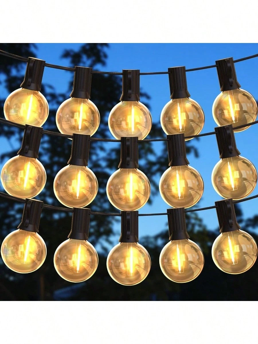 DSLebeen Festoon Lights 100ft LED String Lights Mains Powered With 50+2 ...