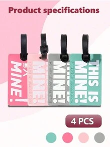 4PCS/1PC Simple Fashion Letter Pattern Luggage Tag, Lightweight Suitcase Tag, Travel Accessories, Suitcase Identification Hanging Tag, Airplane Boarding Tag, Travel Carrying Identification Tag Luggage Tag Travel Accessories Travel Essentials Travel Organizer For Beach Summer Vacation Back To School Card Holder For Travel Flying College For Luggage For School Bag Anti-Lost Portable Waterproof Double-Sided Privacy Protection