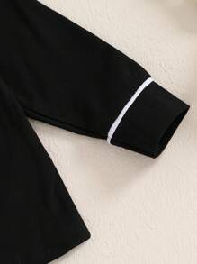 Baby Girl Boy Button Down Pajamas Set Shirt And Pants Toddler Cotton Pjs Long Sleeve Sleepwear - 黑色 - 查看 4