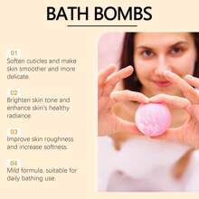 6 件装沐浴球套装，温和滋养花香身体清洁，持久芳香柔软沐浴球，温和不刺激，享受舒缓放松的沐浴，提亮肌肤，展现健康亮丽的肤色 - 彩色 - 查看 4