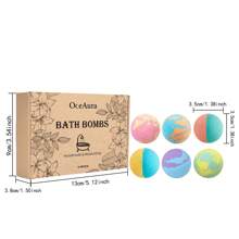 6 件装沐浴球套装，温和滋养花香身体清洁，持久芳香柔软沐浴球，温和不刺激，享受舒缓放松的沐浴，提亮肌肤，展现健康亮丽的肤色 - 彩色 - 查看 12