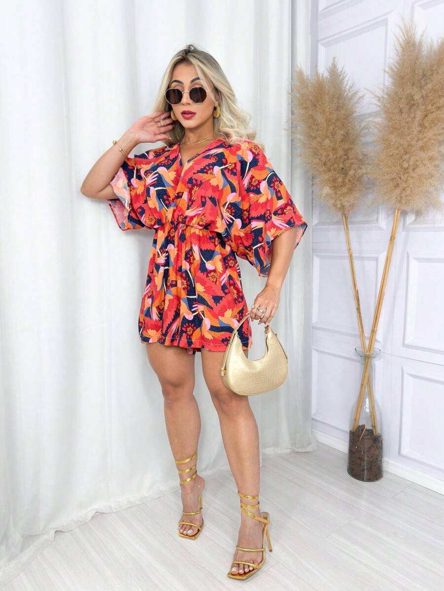 Women's Puff Sleeve Romper Inspired By Far - Vàng - Xem 1