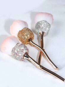 1 件闪亮钻石玫瑰化妆粉刷、柔软蓬松腮红刷、不脱落、高端美甲清洁刷 - 彩色 - 查看 5