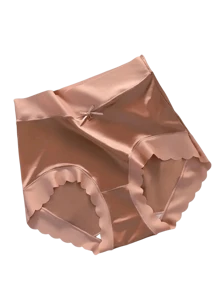 3 Pcs/Set Plus Size Women High Waist Satin Silk Soft Seamless Briefs, Comfortable Sexy Panties