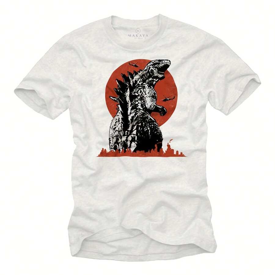 Makaya Mens Vintage Retro Graphic T-Shirt -  Tee White S-XXXXXL - ホワイト - チェックする 1