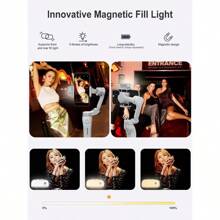 KOSCHEAL 3-Axis Gimbal Stabilizer For Smartphone With AI Tracking Sensor And Magnetic Fill Light Foldable Gimbal For IPhone And Android Phone Stabilizer For Video Recording  And - L7BMAX - View 3