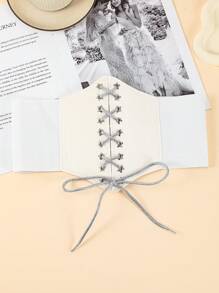 1 件女式弹性腰带，带骷髅和蝙蝠印花装饰，可调节腰带，适用于外套、羽绒服，紧固件闭合 - 腰封 - 查看 14