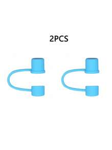 6 pièces/2 pièces Couvre-pailles réutilisables en silicone compatibles avec le couvercle du gobelet , bouchon anti-fuite, anti-éclaboussures et anti-poussière - Multicolore - Voir 14