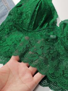 VIOMISHA Women's Bralette Top Transparent Lace Top, Short Camisole Vest,Lace Bralette,Deep V-Neck Bra, Women's Bra. - màu xanh lá - Xem 7