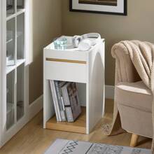 SoBuy Bedside Table Nightstand Sofa Side Table End Table Telephone Table White And Natural W30 X D35 X H55cm FBT137-W - White - View 11