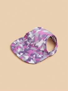 1pc Camouflage Pet Sun Hat, Summer UV Protection Cooling Casual Baseball Cap With Ear Holes - Multicolor - View 13