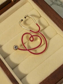 Yuan Shuo 1 件装欧美风格创意卡通听诊器胸针装饰，医生日常配件 - 彩色 - 查看 8