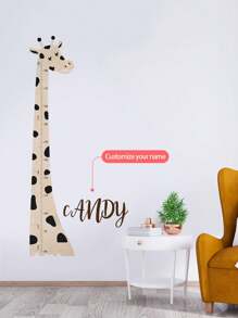 1pc Personalized Kids Height Growth Chart Wall Decals, Animal Design Measurement Wall Stickers For Children's Bedroom, Nursery, Play Room Decoration, Boys Girls Baby Gifts Birthday Graduation