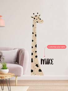 1pc Personalized Kids Height Growth Chart Wall Decals, Animal Design Measurement Wall Stickers For Children's Bedroom, Nursery, Play Room Decoration, Boys Girls Baby Gifts Birthday Graduation