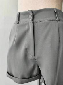 Women's Set Shorts + Cropped Top Ruffle - Grey - View 5