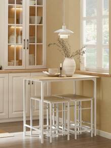 SoBuy OGT11-WN, Bar Set-1 Bar Table And 4 Stools, 5 Pieces Home Kitchen Breakfast Bar Set Furniture Dining Set - White - View 3