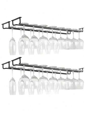 1pc Single Row Cup Holder, Upside Down Wine Glass Holder, Creative European Style Tall Glass Storage Rack, Kitchen Accessories, Bar Supplies, Space Saving Home Storage And Organization, Valentine's Day Gift, Party, Birthday Decoration, For Outdoor, Camping