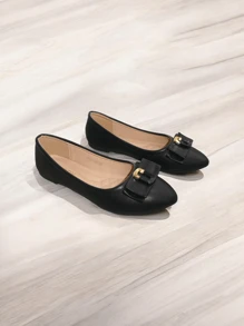 Women's Versatile Casual Comfortable Solid Color Flat Shoes - Black - View 1