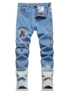 Boys' Fashion Casual Street Style Embroidery Straight-Leg All-Season Jeans