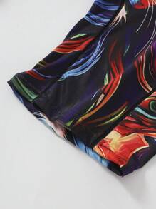 Men's Long Underwear With Digital Printing, Fierce Colorful Tiger Head Animal Pattern, Soft And Elastic Comfort - Multicolor - View 5