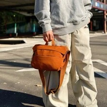 Borsa a tracolla in tela da donna casual per lavoro e pendolarismo, leggera borsa a tracolla sportiva per esterno, borsa a tracolla casual unisex - a mano