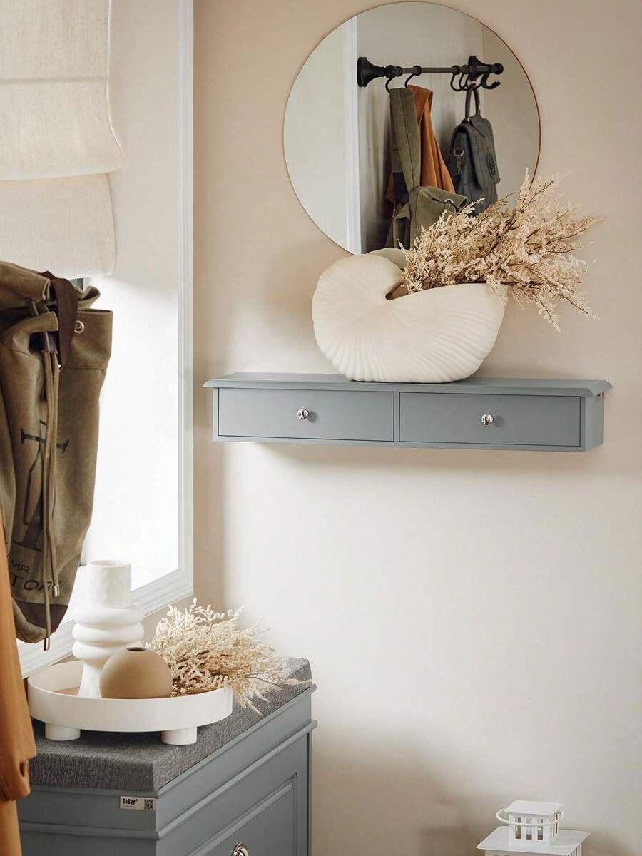 Mensola Con Cassetti SoBuy FRG43-HG - Libreria Moderna, Grigia, In Fibre Di Legno, Facile Da Montare