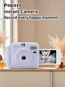 新款Popoto拍立得相机，兼容Mini 11/12胶卷，适合作为生日、派对、婚礼礼物（不含电池和胶卷） - 紫色 - 查看 9
