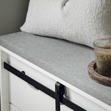 SoBuy Hallway Shoe Bench Shoe Rack Shoe Cabinet With A Sliding Door And Seat Cushion White W80 X D30 X H49cm FSR153-W - White - View 6