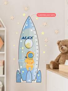 1pc Personalized Kids Height Growth Chart Wall Decals, Animal Design Measurement Wall Stickers For Children's Bedroom, Nursery, Play Room Decoration, Boys Girls Baby Gifts Birthday Graduation