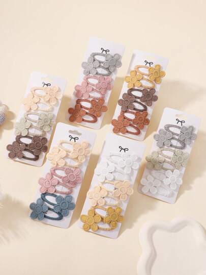 6 szt. kwiatowe haftowane spinki do włosów spinki do włosów dla dzieci dziewczęce spinki do włosów nakrycia głowy, świeży styl