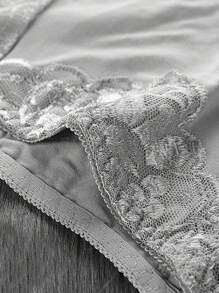 4pcs Set Elegant Lace Women Underwear, Breathable Comfortable Mid-Waist Panties With Lace Details