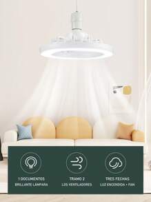 Fan Light, With Remote Control Ceiling Fan Light, Small Semi-Recessed Installation, Suitable For Silent And Invisible Ceiling Fan Lights In Balconies, Corridors, Restaurants And Kitchens - Monochrome - View 7