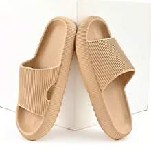 [Recommend Buying One Size Up] New Fashion Versatile EVA Slippers, Simple Striped Indoor/Outdoor Bathroom Slides, Soft Non-Slip Thick Sole, Lightweight & Comfortable, Premium Comfortable Couple Slippers,