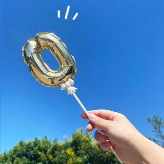 1pc Mini Birthday Party Balloon Ins Cake Tag Balloon Mini Digital Balloon Gold Digital Balloon, Cake Decorations, Party Arrangements, Bouquet Accessories, Birthday Decorations, Christmas