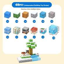 Magnetic Building Block Set To Create Fridge Kingdom World, Kids STEM Sensory Cube Construction Montessori Educational Toy, Build Magnetic Mining World To Improve Problem-Solving Ability, Halloween & Christmas & Birthday Gift, Magnetic Blocks Toy Set, Perfect Sensory DIY Toy For Boys & Girls, Endless Fun (Some Colors & Patterns Randomly Styles)