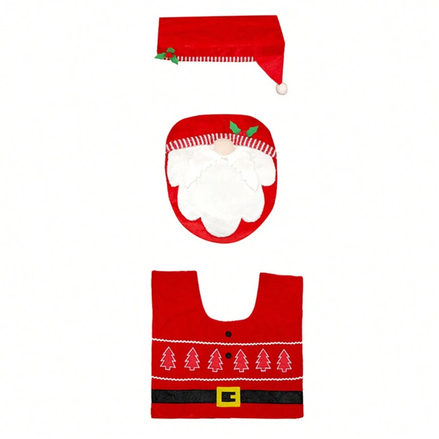 Christmas Decoration Toilet Mat Carpet Cover Christmas Atmosphere